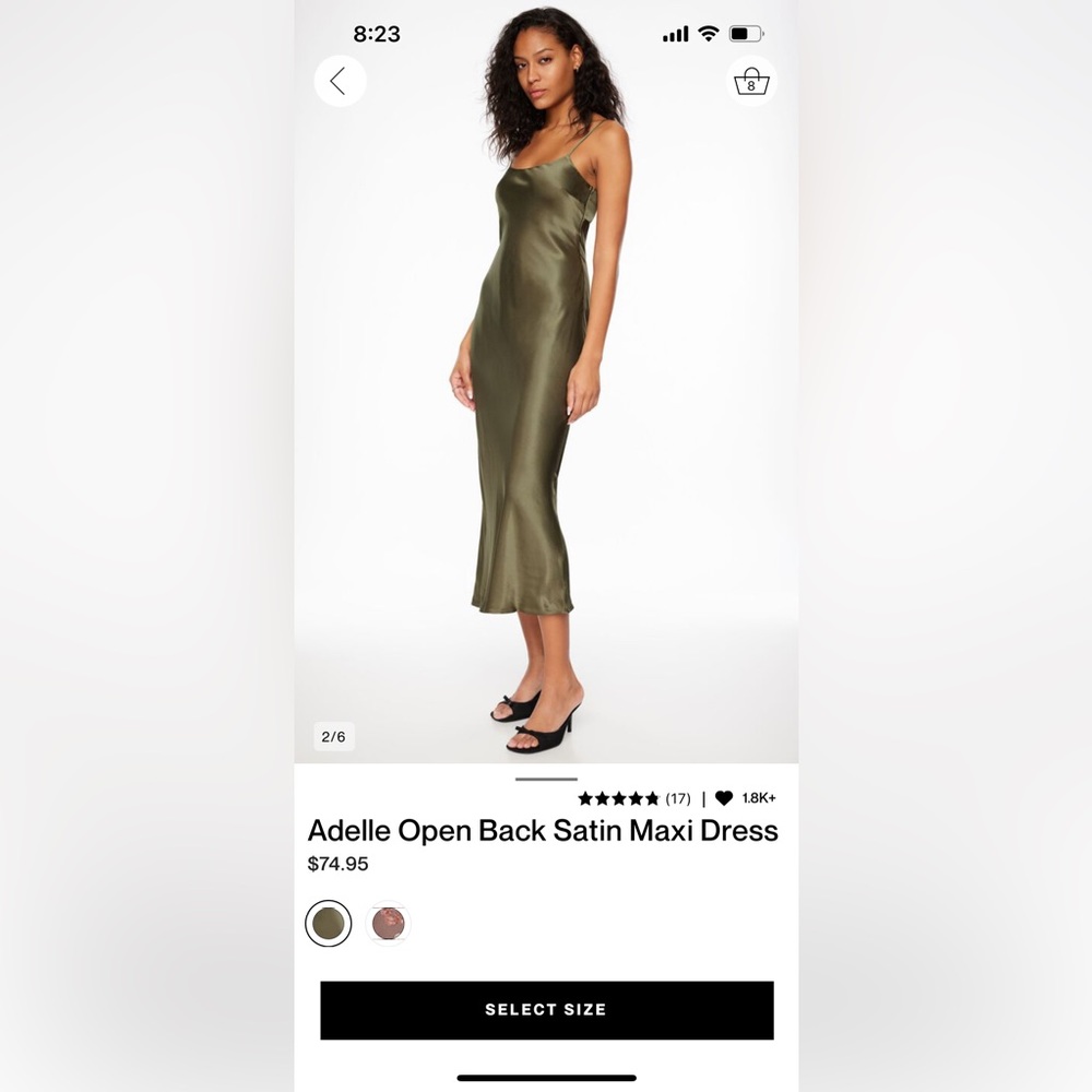Satin maxi dress L